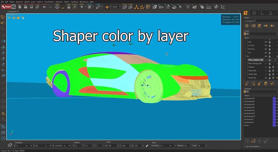 Script - Shaper color by layer